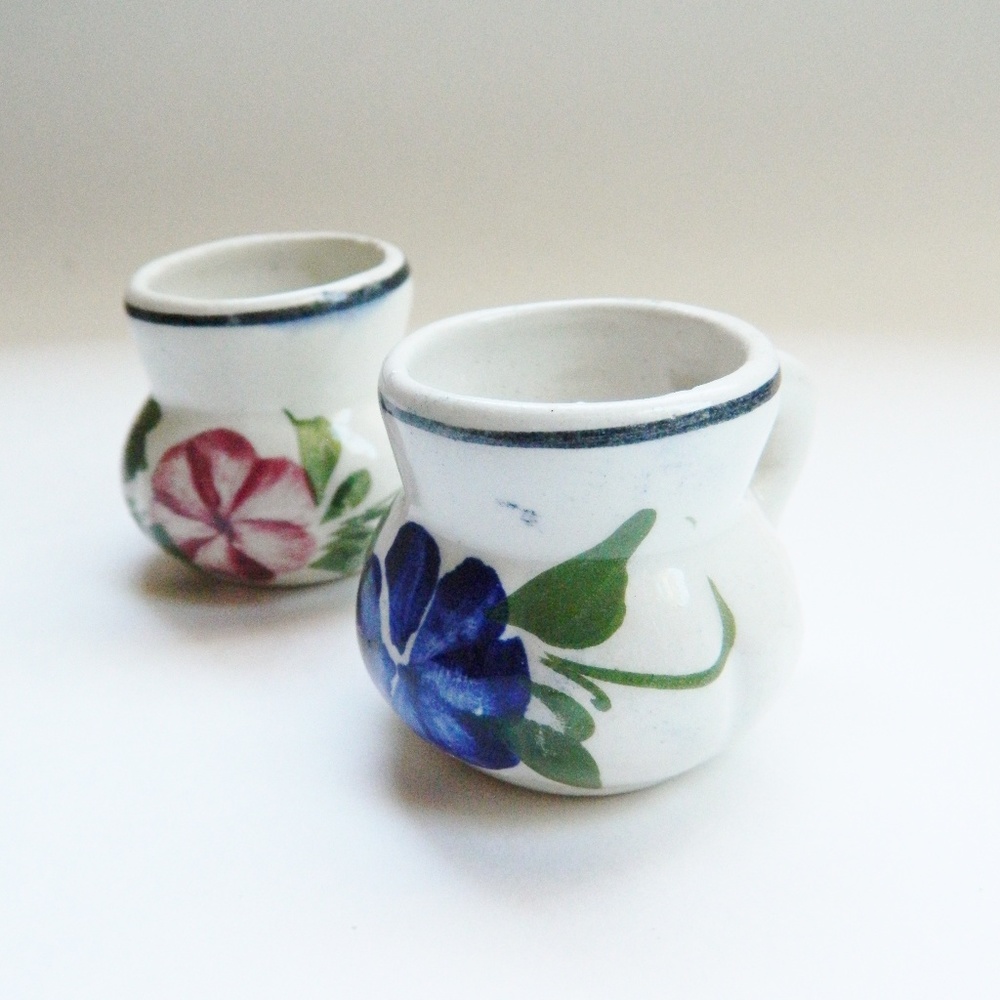 Vintage Mexican Mini Ceramic Hot Chocolate Mugs